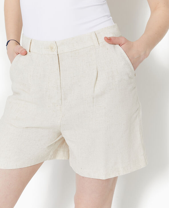 Short taille haute avec lin blanc - Pimkie