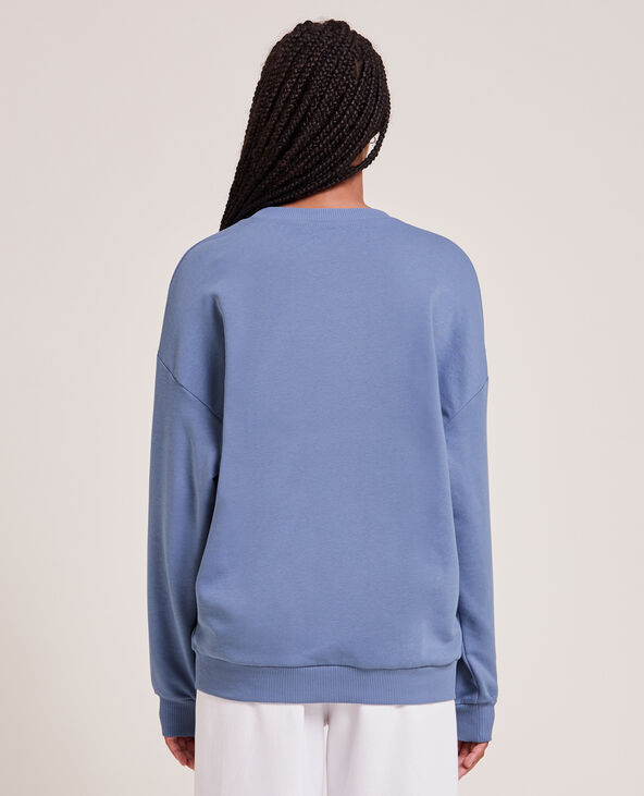Sweat col rond bleu foncé - Pimkie