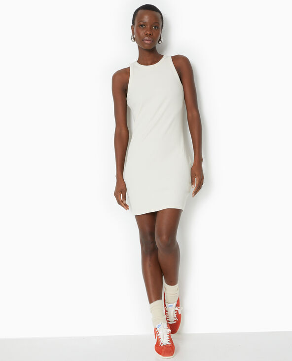 Robe débardeur maille côtelée blanc - Pimkie