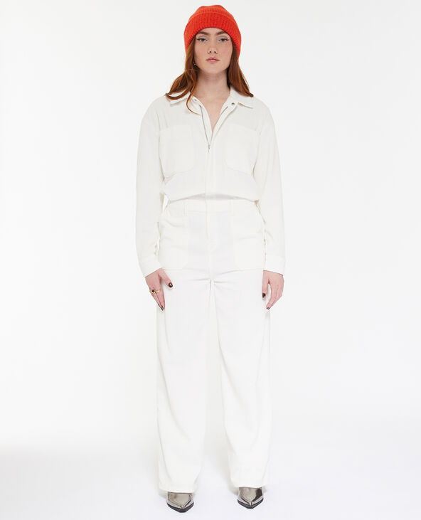 Combinaison pantalon en velours blanc - Pimkie