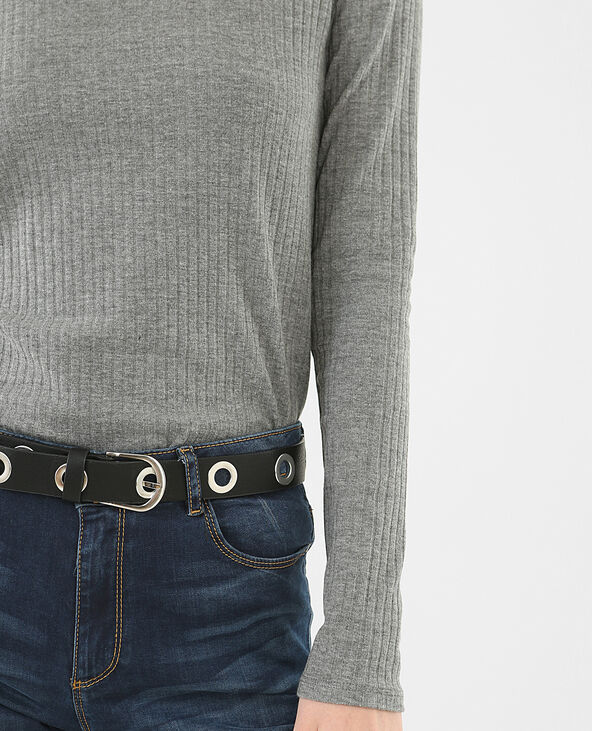 T-shirt col choker gris chiné - Pimkie