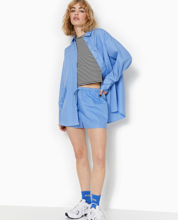 Short taille elastiquee facon pyjama d homme