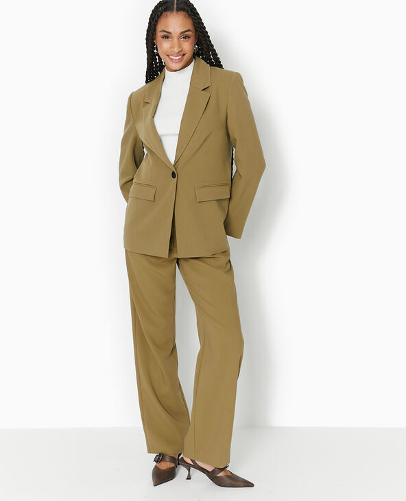 Veste blazer 1 bouton vert kaki - Pimkie