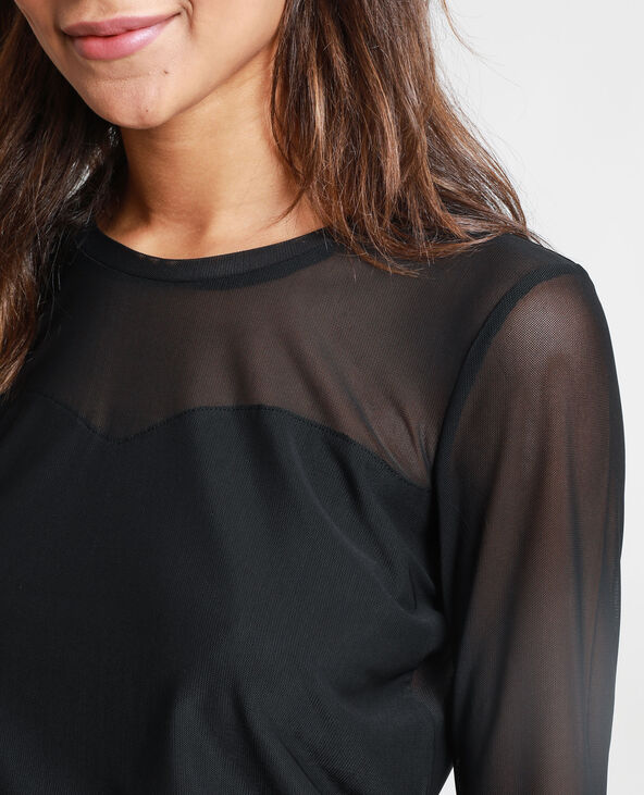 Chandail transparent noir outlet