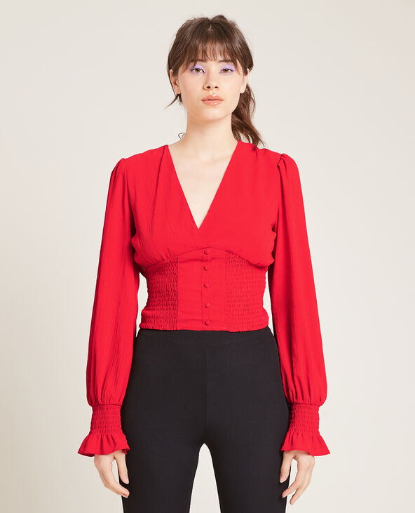 Blouse courte rouge - Pimkie