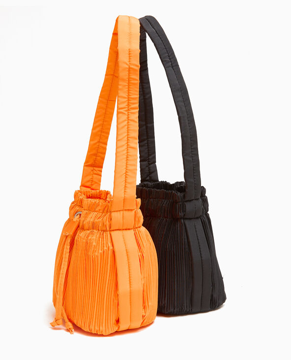 Mini sac seau en tissu plissé orange - Pimkie