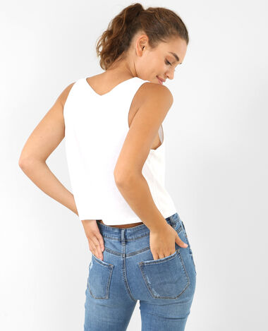 Cropped top imprimé blanc - Pimkie