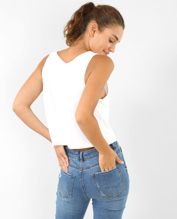 Cropped top imprimé blanc - Pimkie