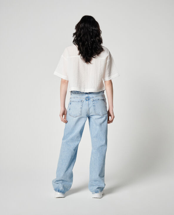 Jean baggy avec patchs bleu - Pimkie
