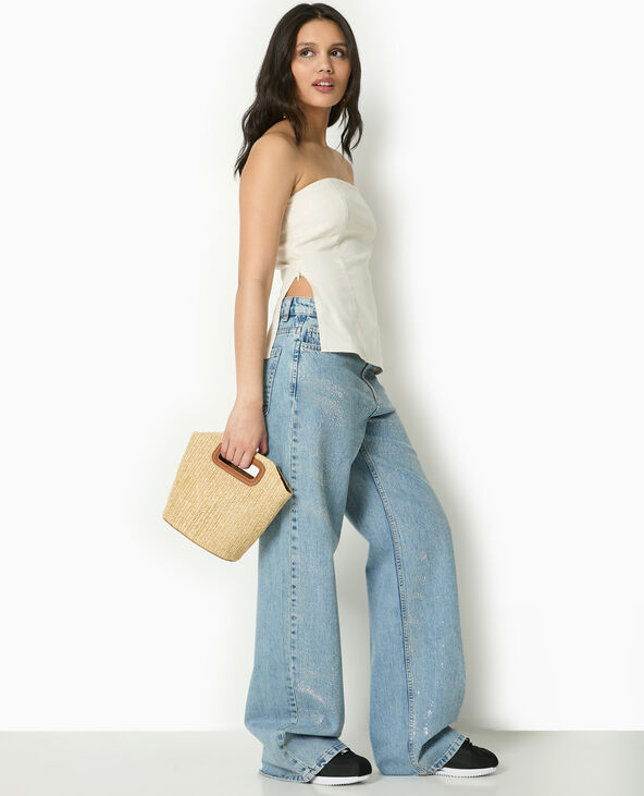Top bustier avec fentes côtés blanc - Pimkie