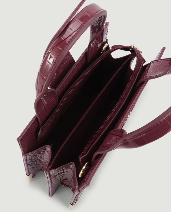 Sac boxy effet croco verni violet - Pimkie