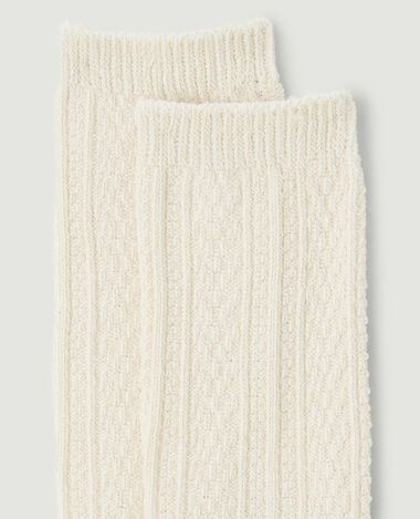 Chaussettes hautes maille fantaisie écru - Pimkie