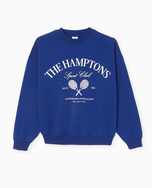 Sweat col rond avec grand print devant bleu marine - Pimkie