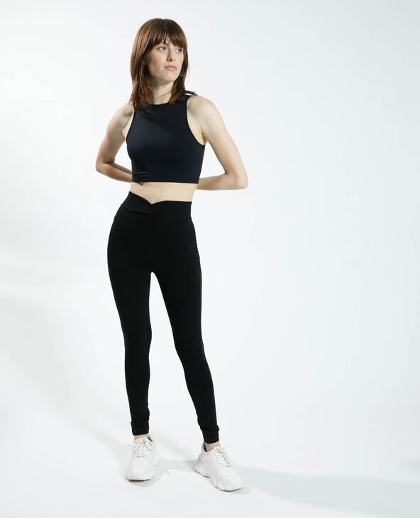 Legging avec ceinture croisée noir - Pimkie