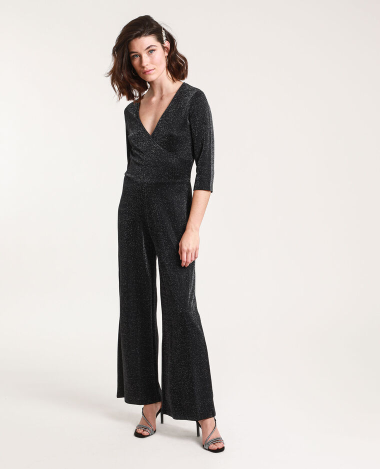 Combi-pantalon à paillettes noir - Pimkie