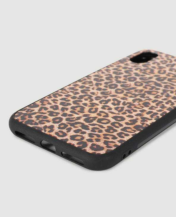 Coque iPhone en plastique rigide motif léopard marron - Pimkie