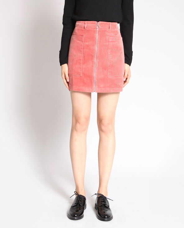 Jupe velours rose clair - Pimkie