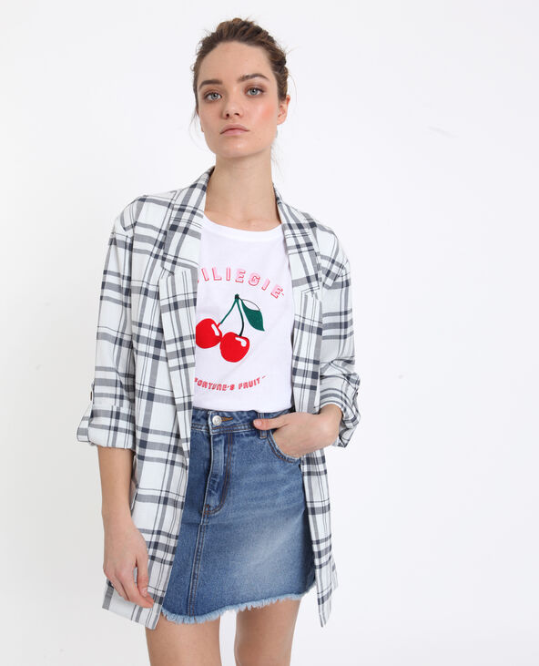 Blazer à carreaux blanc - Pimkie