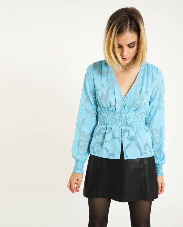 Chemisier manches longues bleu - Pimkie