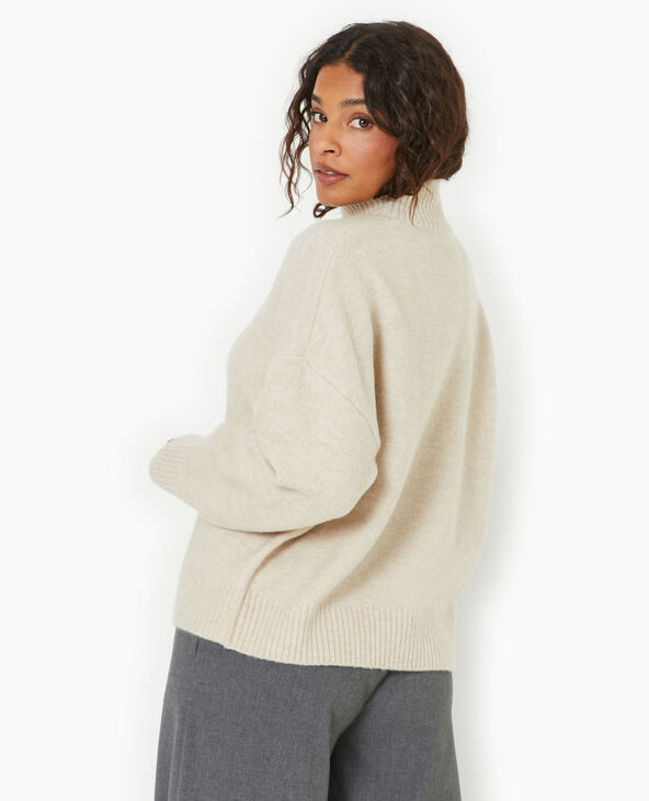 Pull oversize col montant beige - Pimkie