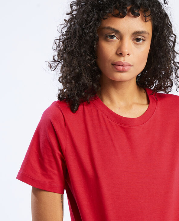 T-shirt basique col rond rouge - Pimkie