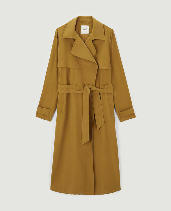 Trench long en tissu fluide