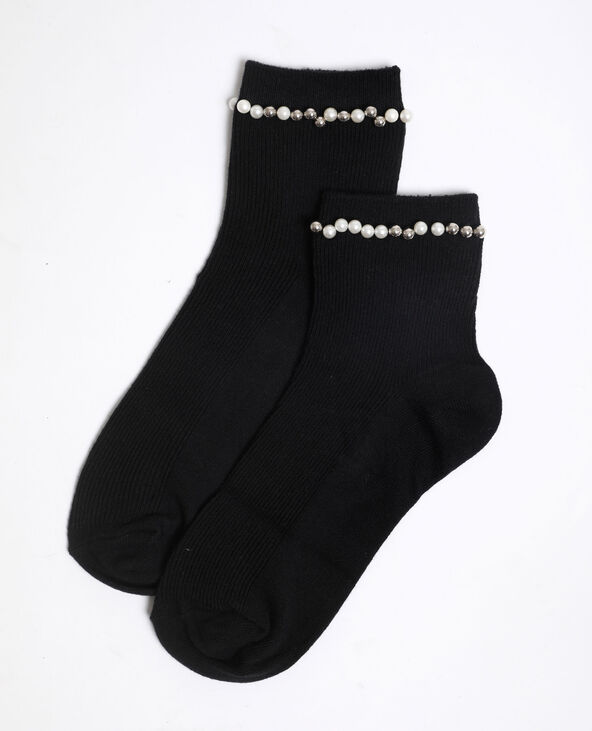 Chaussettes à perles noir - Pimkie