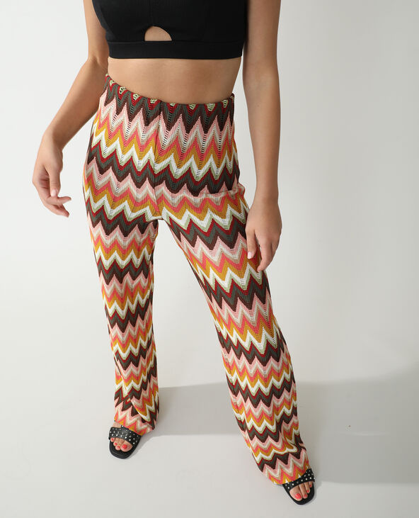 Pantalon en crochet chevrons rouge - Pimkie