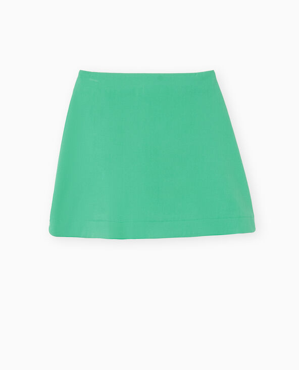 Jupe courte trapèze avec fentes arrondies vert - Pimkie