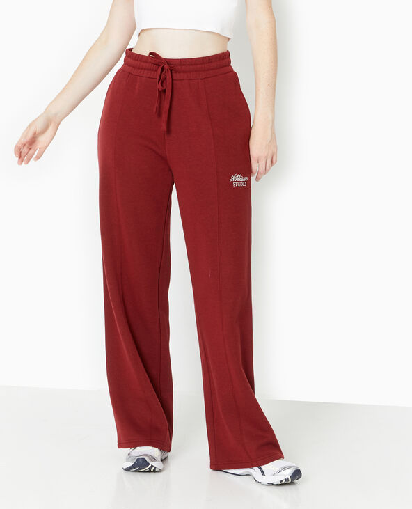 Pantalon de jogging droit avec broderie bordeaux - Pimkie