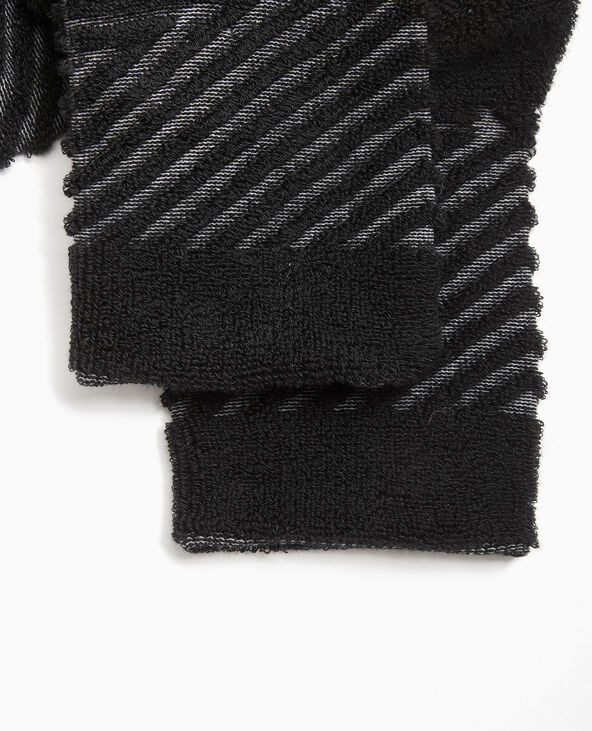 Paire de chaussettes avec rayures maille bouclette noir - Pimkie