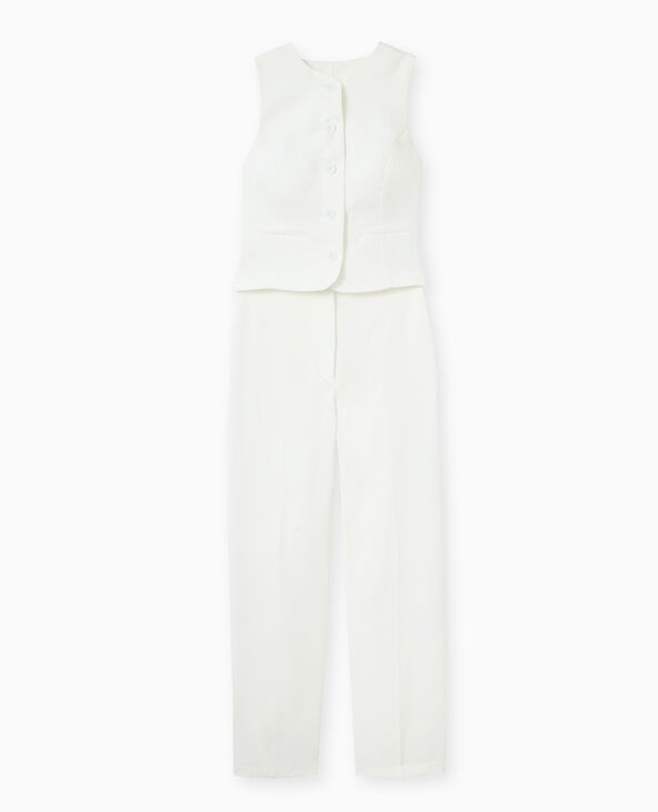 Combinaison avec effet gilet de barman blanc - Pimkie