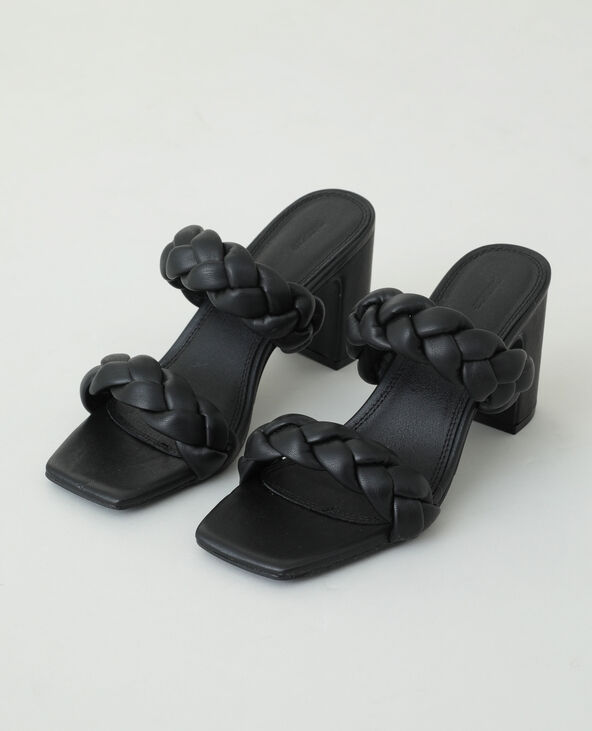 Mules à talons tressées noir - Pimkie
