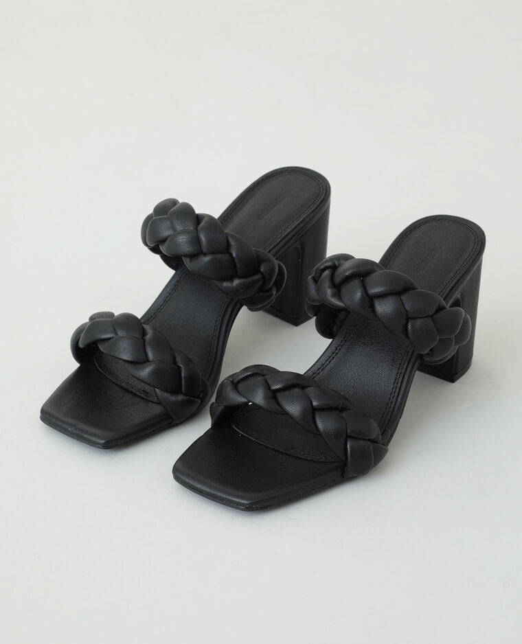 Mules à talons tressées noir - Pimkie