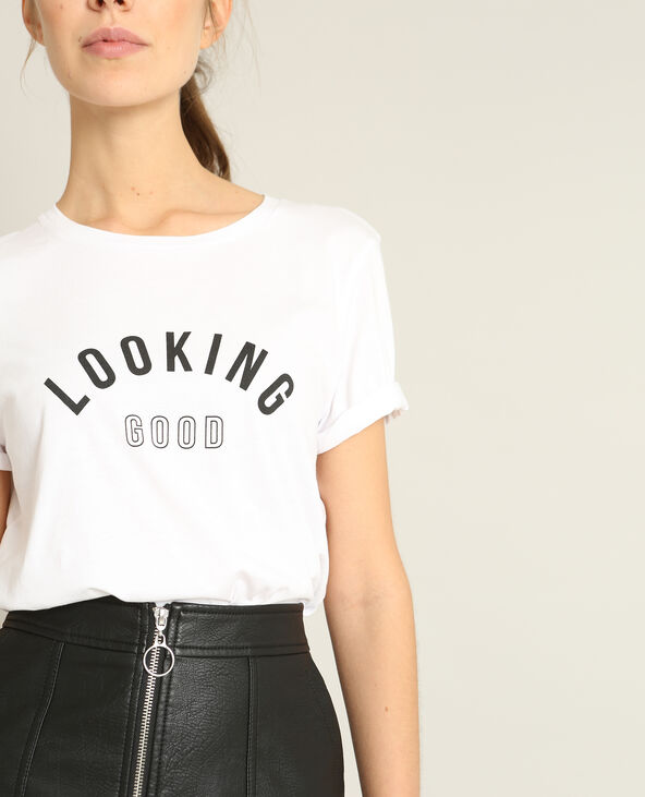 T-shirt à message blanc - Pimkie