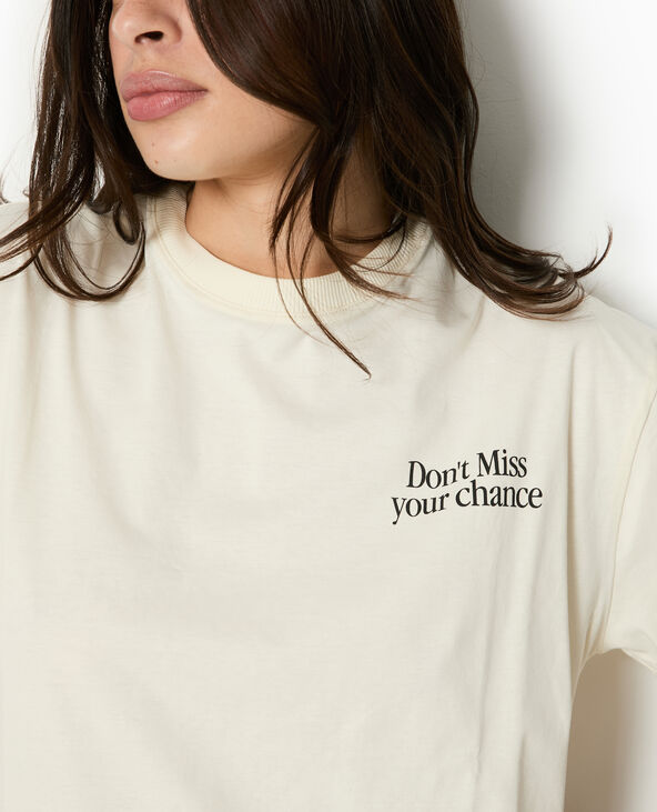 T-shirt oversize avec print devant et dos blanc - Pimkie