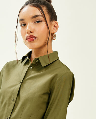 Chemise courte vert olive - Pimkie
