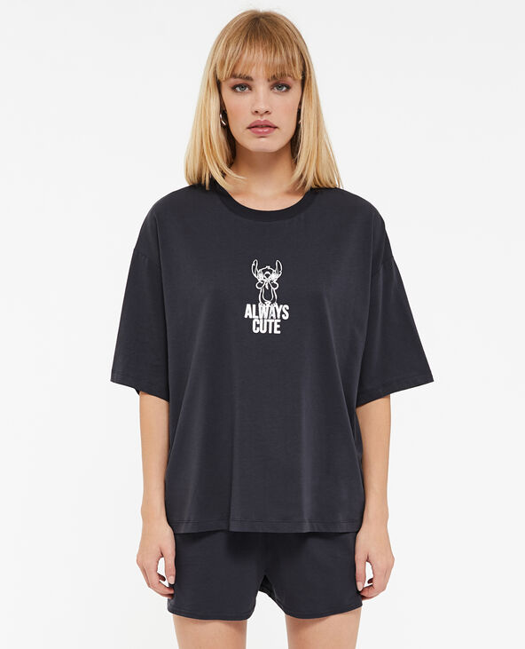 T-shirt oversize Stitch gris foncé - Pimkie