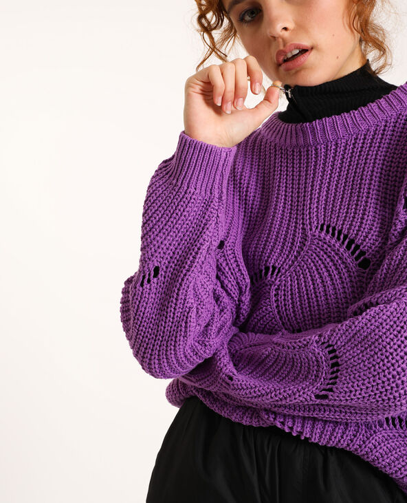 Pull maille ajourée violet - Pimkie