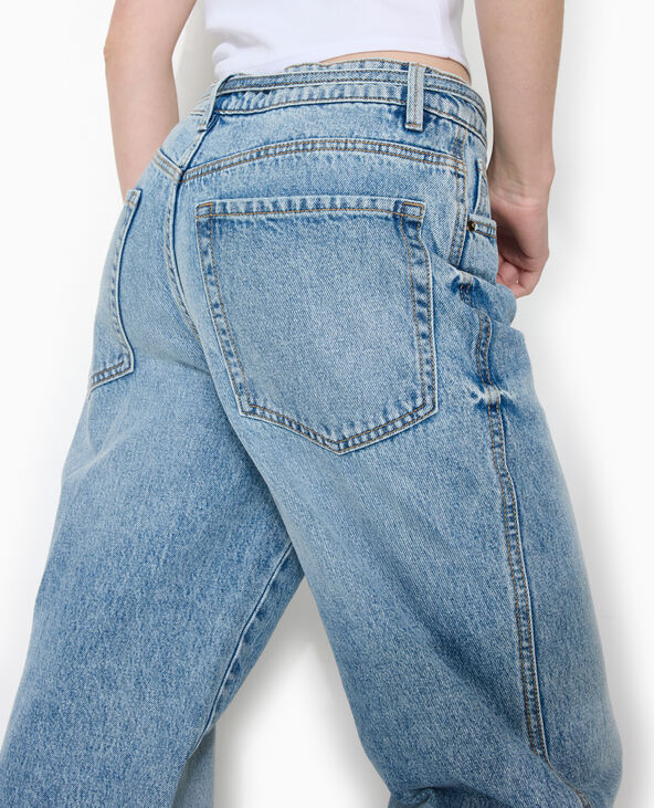 Jean baggy taille basse avec ceinture à nouer bleu - Pimkie