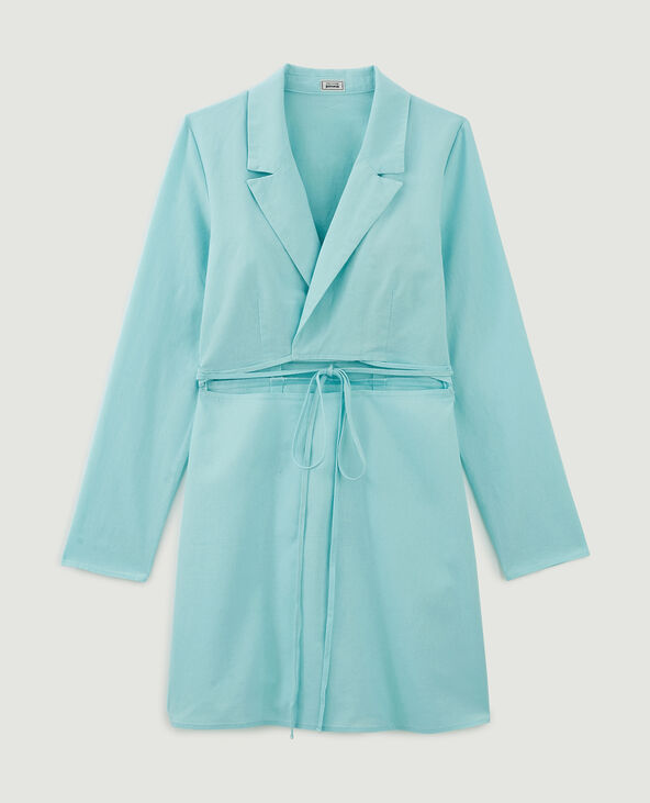 Robe blazer cache-cœur bleu turquoise - Pimkie