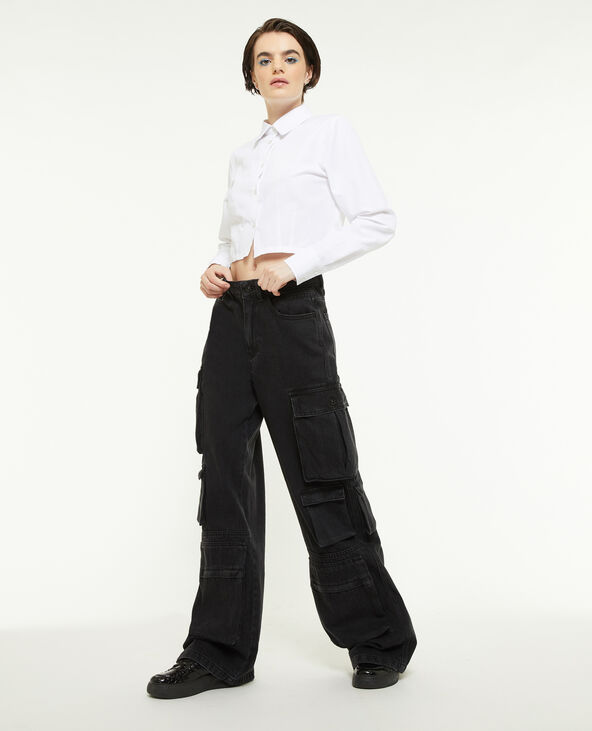 Jean cargo large multipoche noir - Pimkie