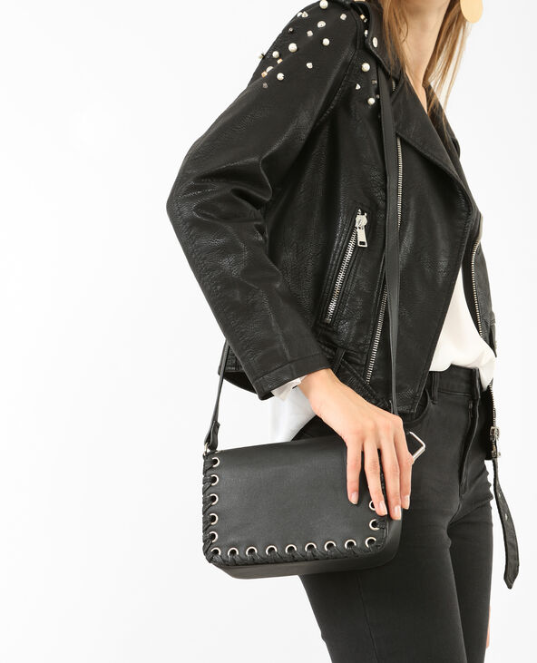 Veste biker simili cuir cloutée noir - Pimkie