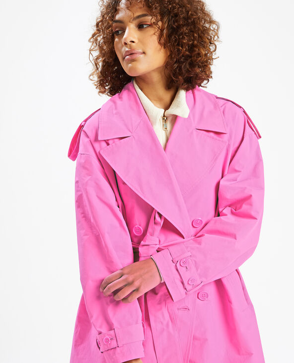 Trench long oversize rose fuchsia - Pimkie