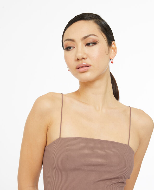 Brassière avec bretelles fines taupe - Pimkie