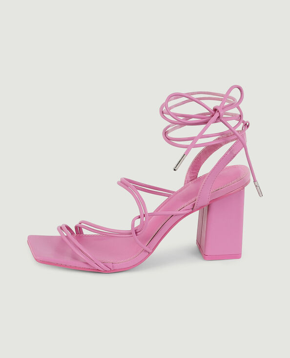Sandales avec brides à nouer rose - Pimkie
