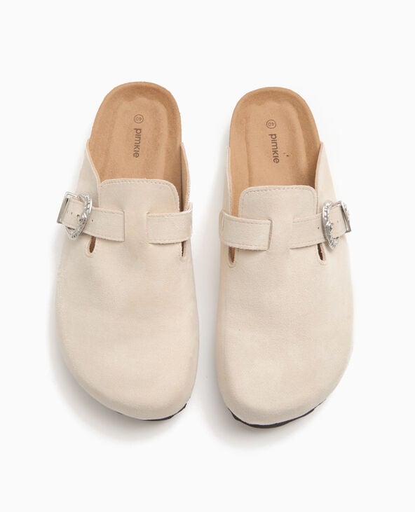 Mules sabots avec boucle western blanc - Pimkie