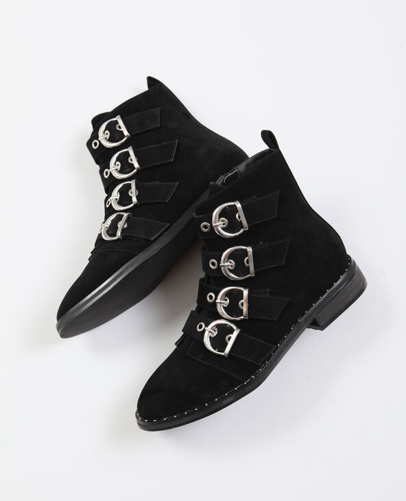 Bottines plates a boucles