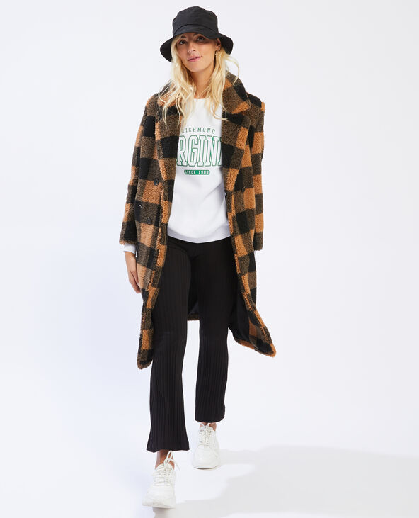 Manteau long sherpa camel - Pimkie