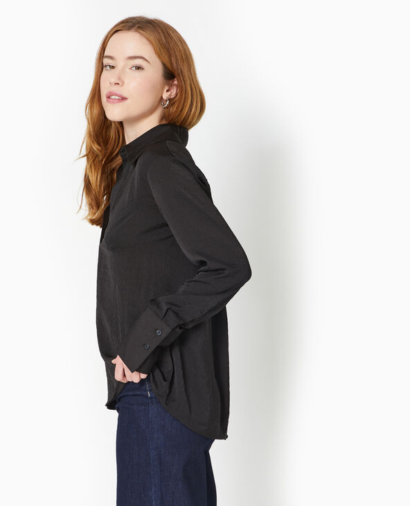Blouse manches longues avec col noir - Pimkie